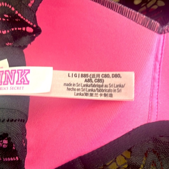 PINK victoria’s Secret Lace Halter Bralette - Black - Picture 4 of 4